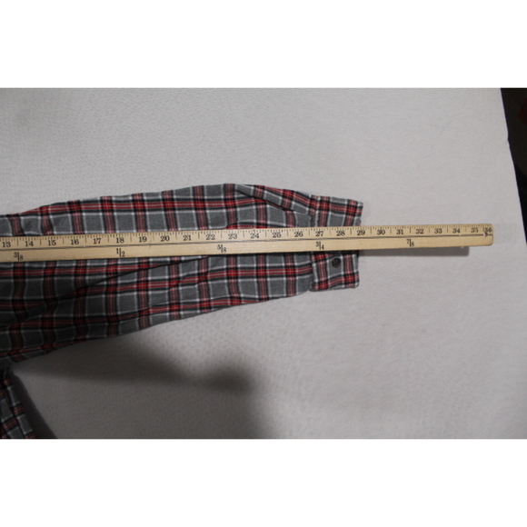 St John Bay Men Red Gray Plaid Button Down Size Large - Picture 7 of 8
